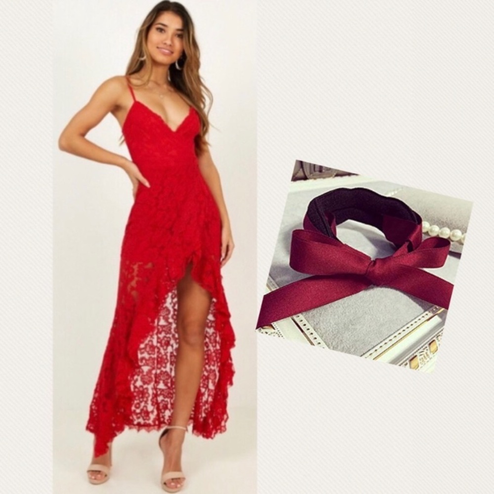 Feel Elegant, Chic & Sexy |HOST PICK | Chic Red Laced High Low Dress